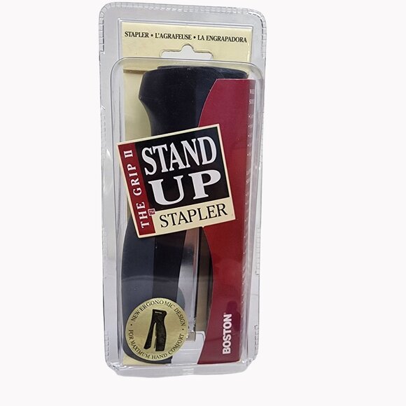 Boston The Grip II Black Compact Vertical Stand Up Stapler Office Desk Supply - Picture 1 of 5